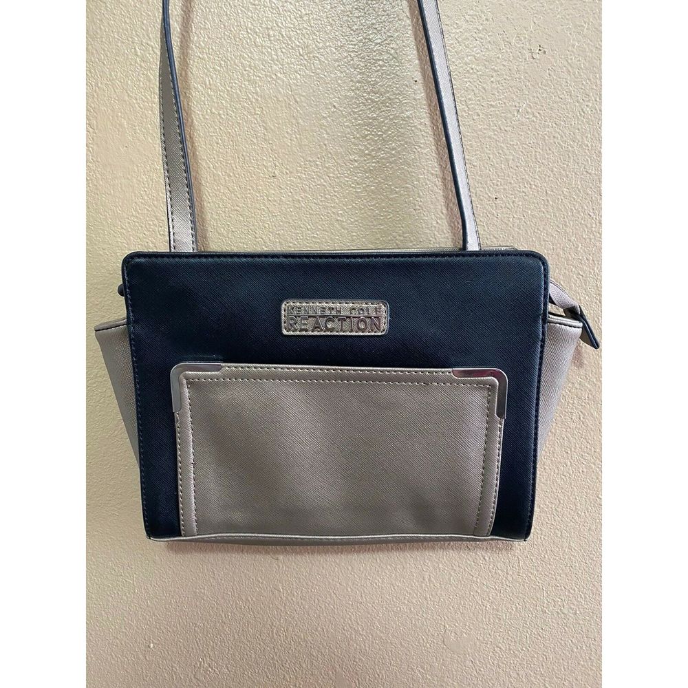 Kenneth Cole Black And Gold Cross Body Purse